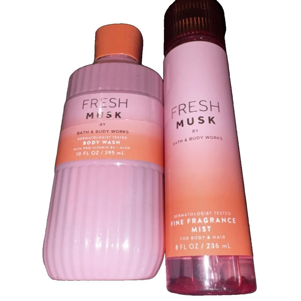 Bath & Body Works Fresh Musk Fine Fragrance Mist & Body Wash - 2 Piece